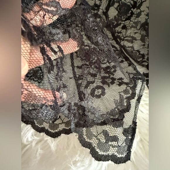 Sexy Sheer Black Lace & Hot Pink Lingerie Babydoll 36C New Without Tags - Picture 8 of 17